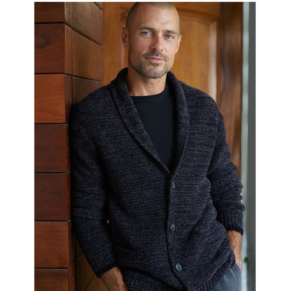 Barefoot dreams Shawl Collar Cardigan sweater Pacific blue - Picture 12 of 13